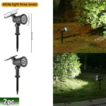 9 LED Solar Spot Lights IP65 Waterproof Outdoor RGB Solar Landscape Lights Brightness Adjustable for Garden Yard Palm Trees - Image 9