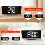 Electronic Alarm Clock Noiseless Design Digital LED Large Display Mirror Electronic Clock Digital Alarm Clock LED Mirror Clocks - Image 4