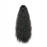22Inch Synthetic Long Kinky Curly Ponytail Hair Extension Drawstring Wrapped Clip in Hair Black Hairpiecefor Women - Image 13