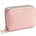 Women's Double Zipper Wallet Fashion Short Credit Card Holder with Large Capacity Coin Purse - Image 2