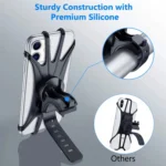 Silicone Bicycle Phone Holder Universal Bike Motorcycle Mobile Phone Stand Handlebar Clip Bracket for 4 to 6.5 inch Cell Phone - Image 2