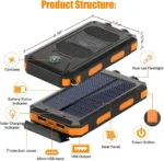 Solar Power Bank 80000mAh Portable Charging Poverbank External Battery Charger Strong Light LDE Light for All Smartphones - Image 6