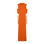 Criss Cross Cut Out Dress, Sexy Bodycon Mock Neck Sleeveless Dress, Women's Clothing - Image 7