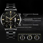 Fashion Men Stainless Steel Watch Luxury Calendar Quartz Wrist Watch Mens Business Watches for Man Clock Montre Homme - Image 5