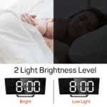 Electronic Alarm Clock Noiseless Design Digital LED Large Display Mirror Electronic Clock Digital Alarm Clock LED Mirror Clocks - Image 5