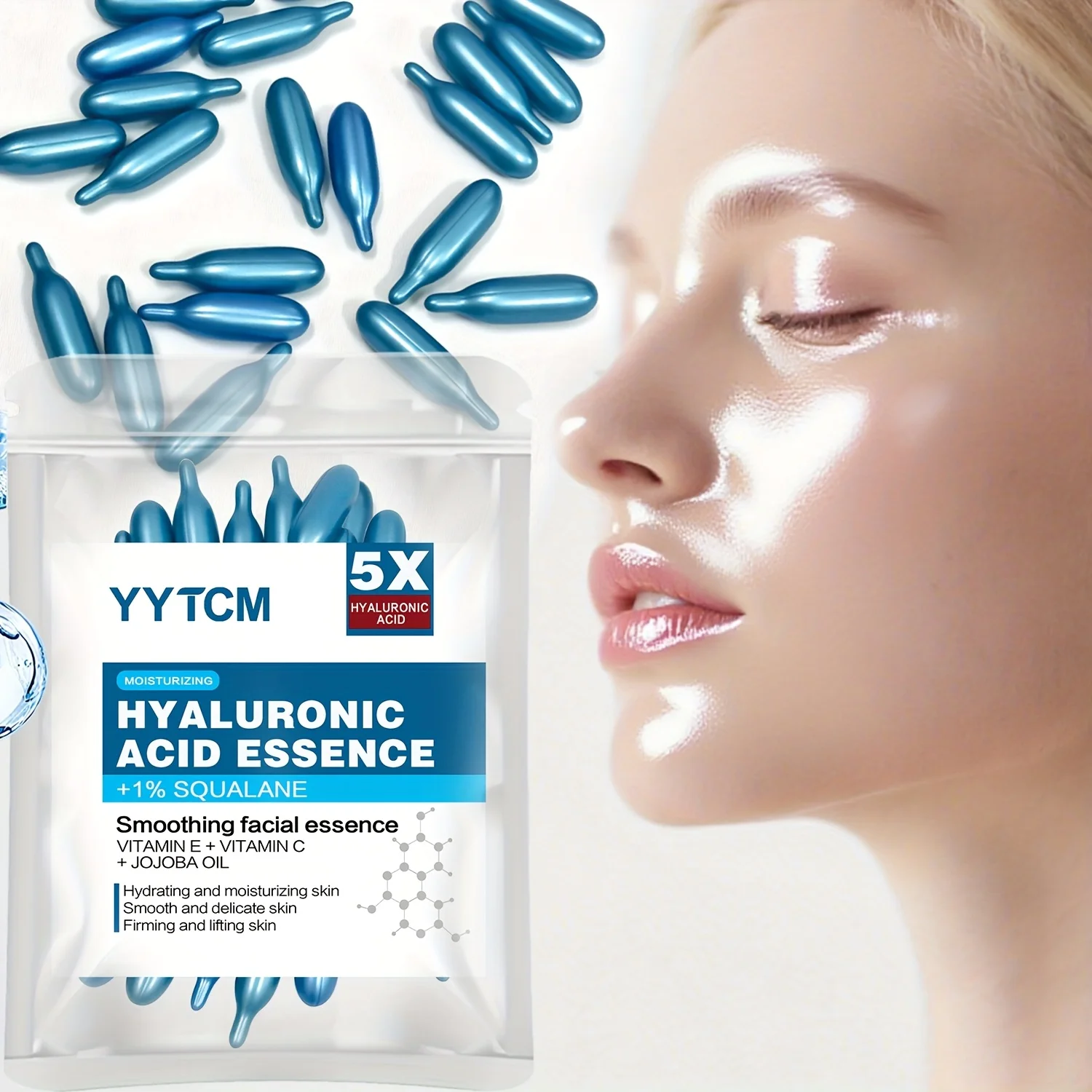 S8355ba7e1779416d95714b113f328aab5.webp Hyaluronic Acid Deep Moisturizing Capsule Essence, Deep Moisturizing and Brightening Skin Essence (0.4g X 30 Capsules)/Bag - 1 B - Image 1