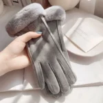 Women Touchscreen Gloves Warm Plush-Lined Winter Outdoor Gloves - Image 9