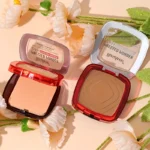 Matte Full Coverage Pressed Powder Foundation With Puff Applicator, 24H Fresh Wear Matte Weightless Finishing Powder Makeup - Image 6