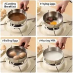 Stainless Steel Milk Pot 1PC with Heat-Resistant Wooden Handle - Image 4