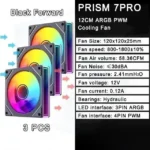 LDPCSJ PRISM 4 RS 12cm ARGB 4 Pin Computer Case Fan Quiet Cooling 12V Large Air Volume 1200RPM for Desktop Gaming PC Build - Image 28
