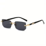 Rimless Sunglasses Rectangle Fashion Popular Women Men Shades Small Square Sun Glasses For Female male Summer Traveling Oculos - Image 3