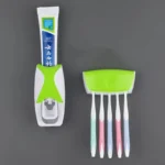 1 set of easy-to-use toothbrush holder with automatic toothpaste dispenser, wall mounted toothbrush storage rack, and bathroom - Image 7