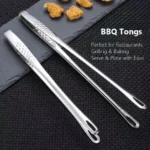 Stainless Steel Kitchen Tongs 1PC Long Heat-Resistant BBQ Tongs - Image 2