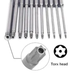 11 PCS  Torx Security Bit Set S2 Steel Magnetic Security Screwdriver Set 50/100mm Star Screwdriver Set for Shark Vacuum T6-T40 - Image 2