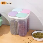 Kitchen Cereals Storage Box Plastic 4 grids Cereals Sealed Jar Food Container Moisture-proof Grain Tank Spaghetti Keep Fresh Box - Image 8