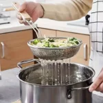 Stainless Steel Mesh Skimmer with Wooden Handle for Cooking - Image 2