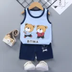 Children Sets Kids Clothes Boys Girls Vest Suit  Summer Children's Clothing baby Cotton T-Shirts Shorts Tank Top Sleeveless - Image 7