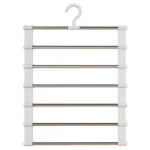 Multi-Layer Pants Hanger Space Saving Closet Organizer Foldable Trousers Clothes Rack Wardrobe Storage with Non Slip Clips - Image 6