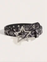 1pc Women's Y2K Star Studded Metal Hollow Star Belt, Suitable For Casual Daily Wear - Image 5