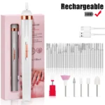 YIKOOLIN Portable Nail File Care Electric Nail Drill with 4 Speeds Cuticle Trimmer Battery Operated Manicure and Pedicure Tools - Image 7