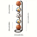 1PC Black Metal Sports Ball Organizer - for Balls, Multi-functional Storage Rack, Perfect Holiday Gift shelves - Image 3