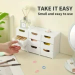 3-Tier Plastic Cosmetic Storage Box Organizer with Drawers Multifunctional Countertop Storage for Jewelry Office Supplies - Image 6