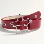 Punk style star buckle decorative belt with multiple holes, small star shaped eyes, multifunctional belt, suitable for fashionab - Image 7