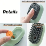 1pc Multi-function automatic spot shoe brush soft hair hand pressure hanging hole suitable for clothing carpet plastic handles - Image 4