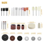 Rotary Tool Accessory Set for Power Drills, Compatible with Dremel, Includes Grinding, Polishing, Mini Saw Blades, and - Image 3