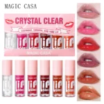6pcs/set Small bottle Hydrating Jelly Lip Oil long-lasting Moisturizing  smooth shimmering Lip Hydrating Liquid