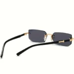 Rimless Sunglasses Rectangle Fashion Popular Women Men Shades Small Square Sun Glasses For Female male Summer Traveling Oculos - Image 5
