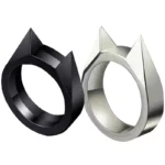 Self-defense cat ear ring window breaker women's anti-wolf men's single finger buckle carry defense spikes finger tiger . - Image 14