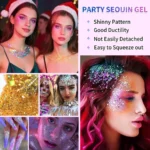 10 Piece Body Glitter Gel, Carnival Face Glitter Cosmetics Suitable for Women, Shiny Thick Hair Glitter, Carnival Accessories Fo - Image 5