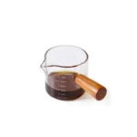 Glass Espresso Measuring Cup 1PC with Wooden Handle - Image 8