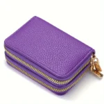 Women's Double Zipper Wallet Fashion Short Credit Card Holder with Large Capacity Coin Purse - Image 14
