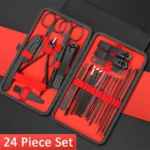 7/10/12/18/20/24PCS Set Professional Manicure Set Kits Stainless Steel Fingernail Toenail Clippers Set with Leather Portable - Image 12