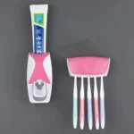 1 set of easy-to-use toothbrush holder with automatic toothpaste dispenser, wall mounted toothbrush storage rack, and bathroom - Image 10