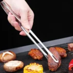 Stainless Steel Kitchen Tongs 1PC Long Heat-Resistant BBQ Tongs