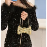 Golden Evening Bag Purses and Handbags Luxury Designer Shoulder Bags Funny Shape Party Wedding Round Acrylic Shiny Clutch Purse