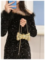 Golden Evening Bag Purses and Handbags Luxury Designer Shoulder Bags Funny Shape Party Wedding Round Acrylic Shiny Clutch Purse
