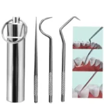 Stainless Steel Toothpicks Pocket Set, Portable Floss Pick Reusable Metal Toothpicks Tooth Cleaning Kit With Keychain Holder - Image 8