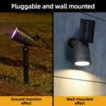 9 LED Solar Spot Lights IP65 Waterproof Outdoor RGB Solar Landscape Lights Brightness Adjustable for Garden Yard Palm Trees - Image 5