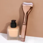 Professional Foundation Brush - Soft Nylon Bristles, Elegant Brown Handle, for BB Cream, Liquid Foundation, Powder - Travel
