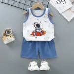 Children Sets Kids Clothes Boys Girls Vest Suit  Summer Children's Clothing baby Cotton T-Shirts Shorts Tank Top Sleeveless - Image 6