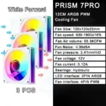 LDPCSJ PRISM 4 RS 12cm ARGB 4 Pin Computer Case Fan Quiet Cooling 12V Large Air Volume 1200RPM for Desktop Gaming PC Build - Image 30