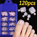 120Pcs 9-Colors French Fake Toenails Summer Short Sqaure Press On Toe Nails Tips Glossy Nude/Pink/Brown Full Cover False Toenail - Image 15