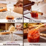 Glass Espresso Measuring Cup 1PC with Wooden Handle - Image 4