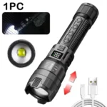 6000000LM LED Flashlight Rechargeable High Power Military Tactical Flashlight Telescopic Zoom Torch Lamp Outdoor Camping Lantern - Image 14