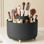 360° Rotating Makeup Organizer - 1pc Plastic Cosmetic Storage with 5 Compartments - Multi-Functional Holder for Brushes - Image 9