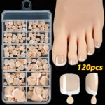 120Pcs 9-Colors French Fake Toenails Summer Short Sqaure Press On Toe Nails Tips Glossy Nude/Pink/Brown Full Cover False Toenail - Image 14